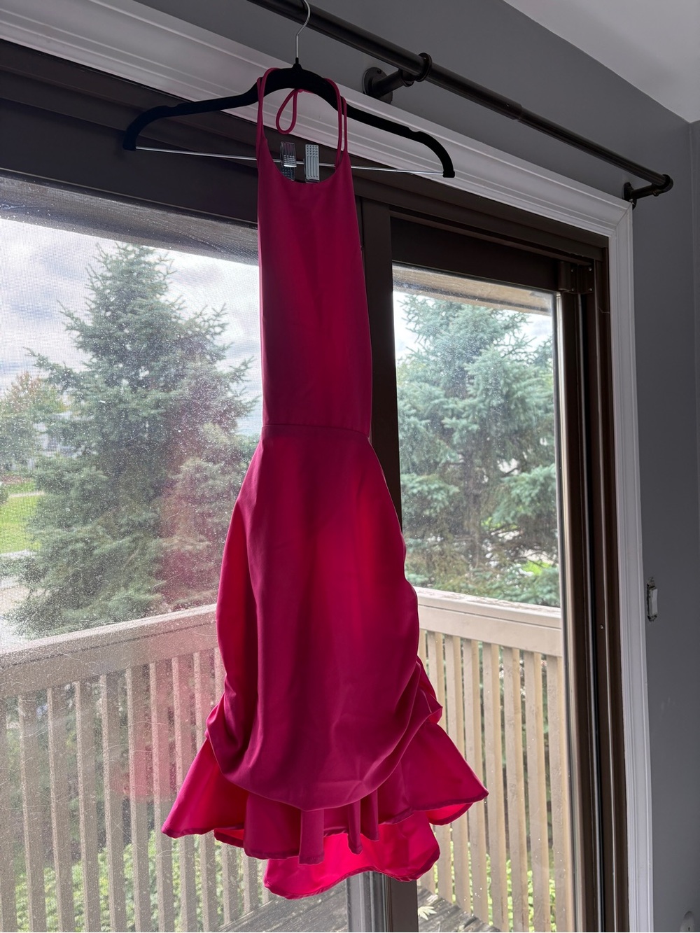 Satin Halter Ruffled Mini Dress - Picture 2 of 4